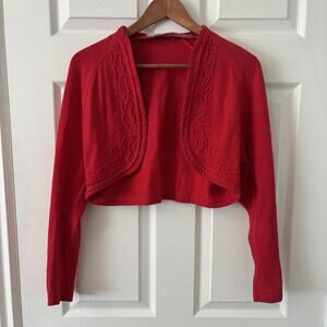 Vintage Christian De Castelnau Women’s Small Red Bolero Jacket Cardigan